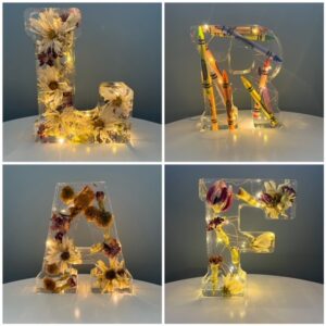 Light up resin letters