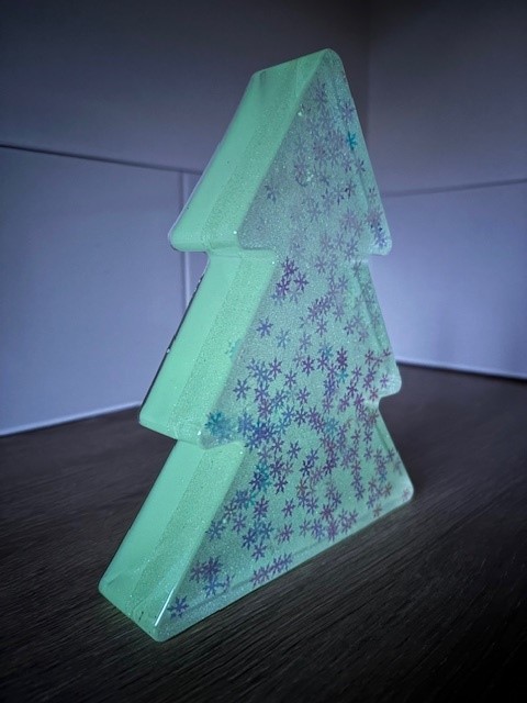 Glow in the dark epoxy resin christmas tree