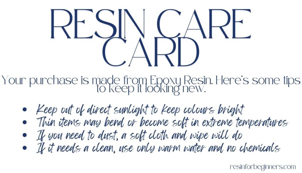 Resin Care Card Blue